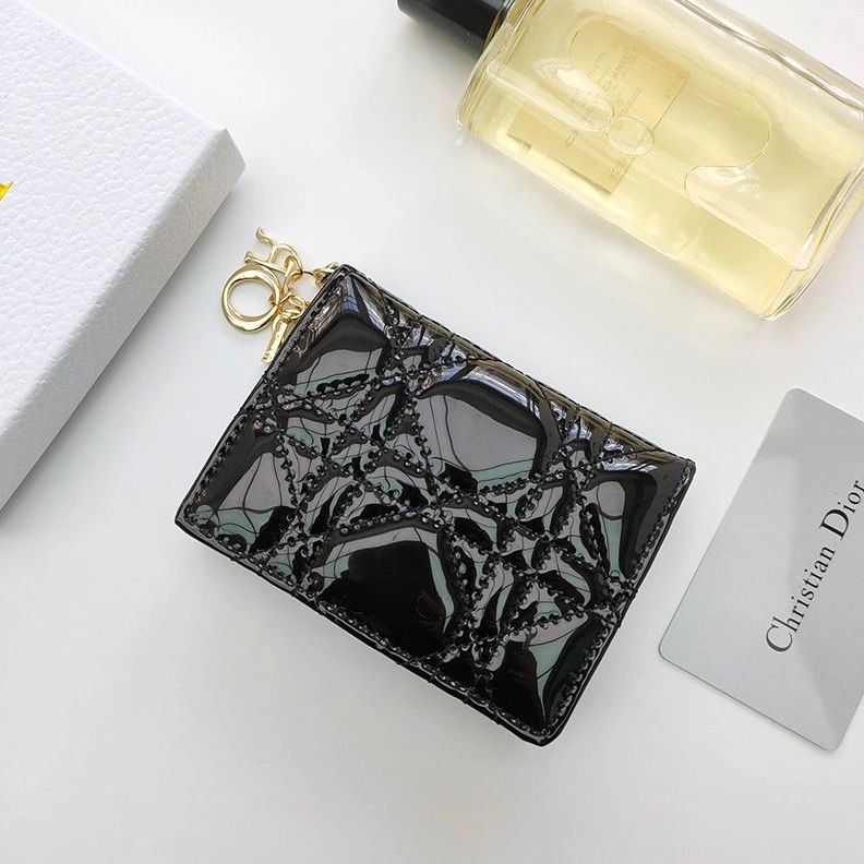 Lady Dior Flap Card Holder Patent Cannage Calfskin Black SportInspired 1758