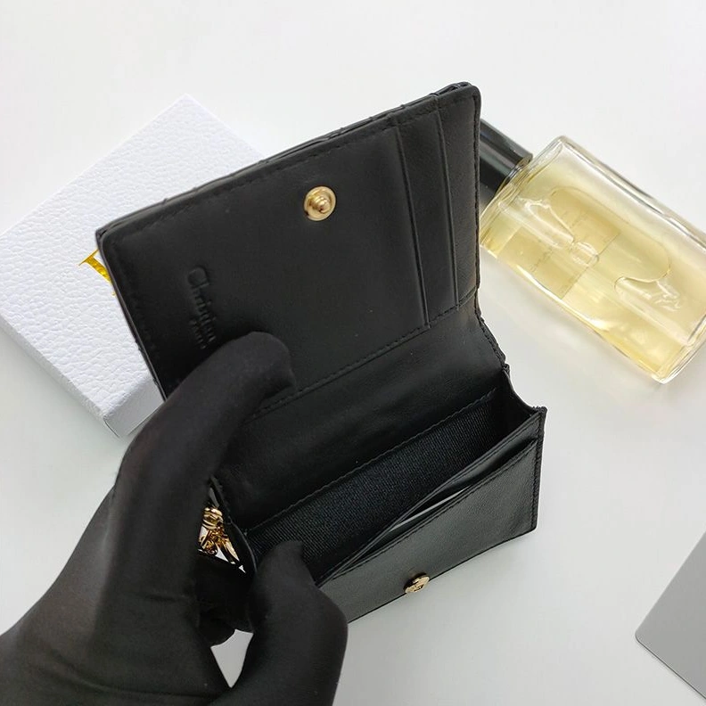 Lady Dior Flap Card Holder Patent Cannage Calfskin Black SportInspired 1758
