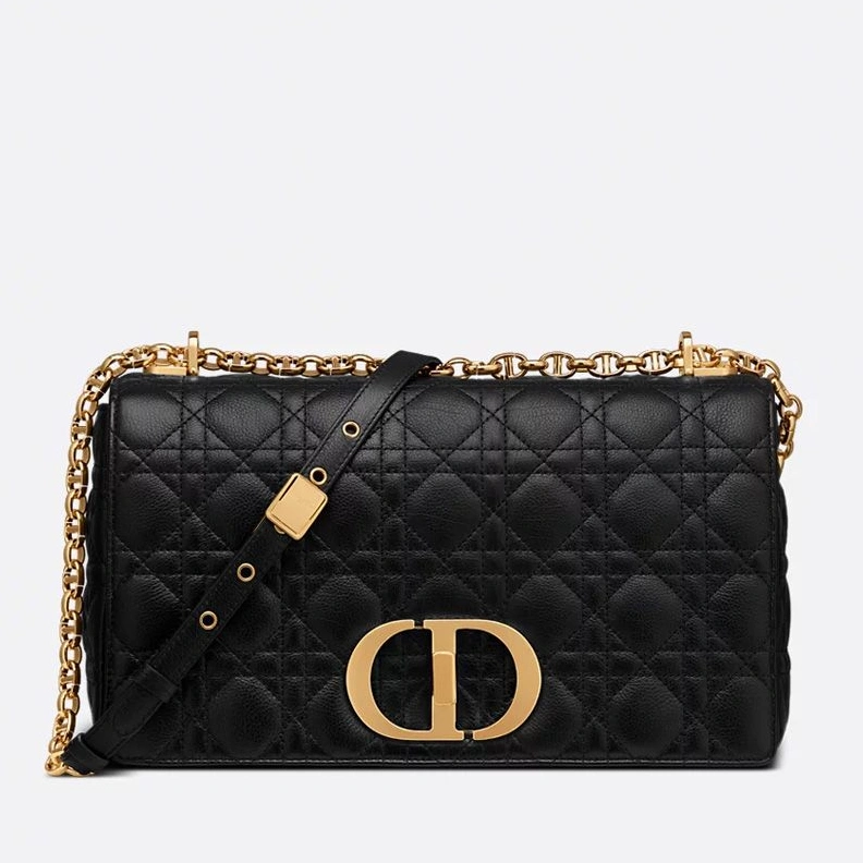 Large Dior Caro Bag In Supple Cannage Calfskin Black GoodFit 6670
