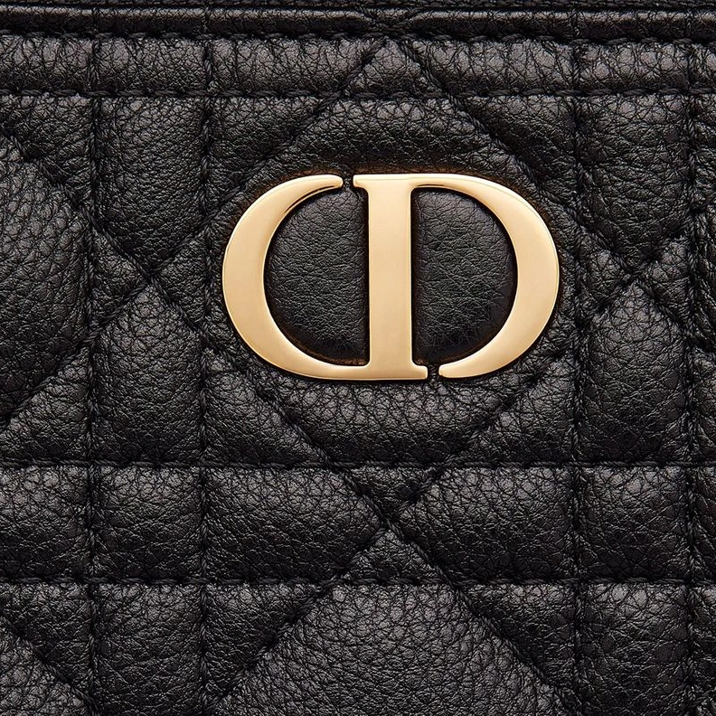 Large Dior Caro Daily Pouch In Supple Cannage Calfskin Black Comfortable 2908