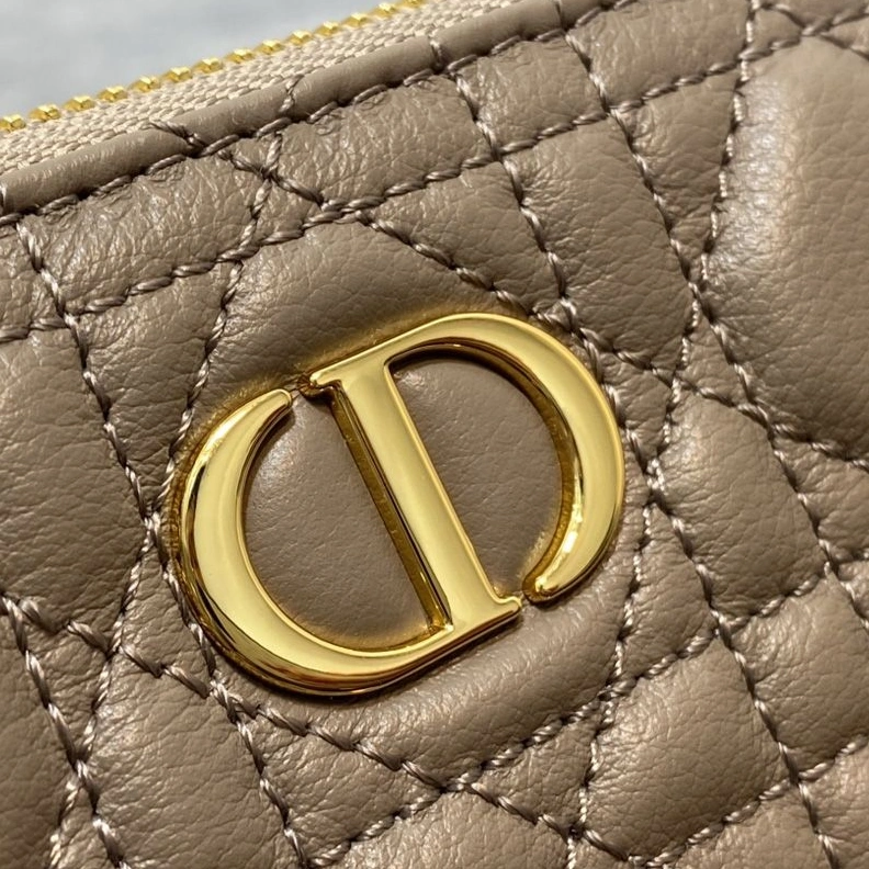 Large Dior Caro Daily Pouch In Supple Cannage Calfskin Taupe HighQuality 2751