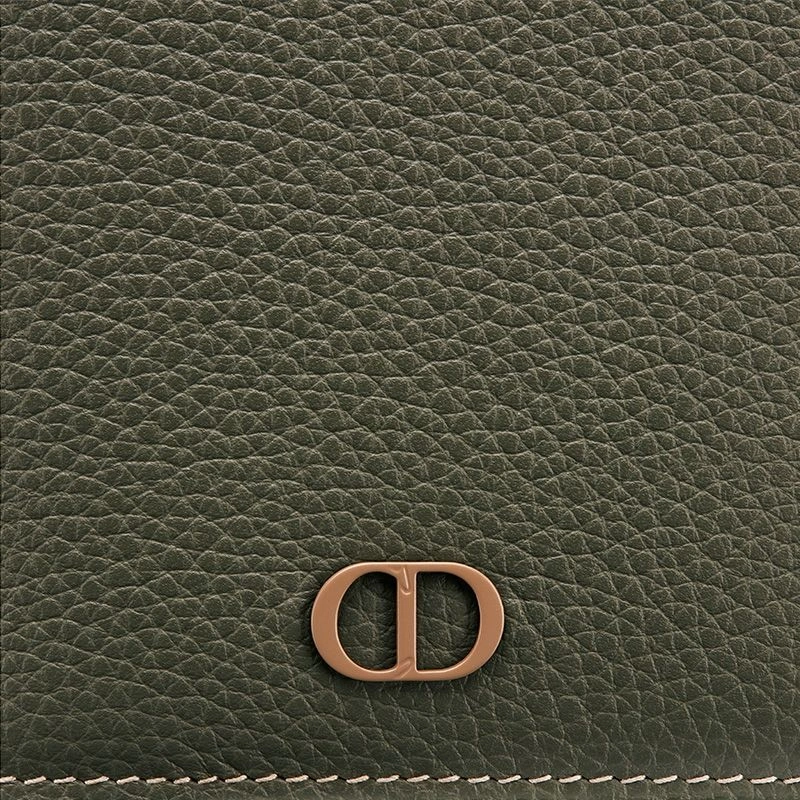 Large Dior Vertical Wallet Grained Calfskin with CD Icon Signature Olive HighQuality 7690