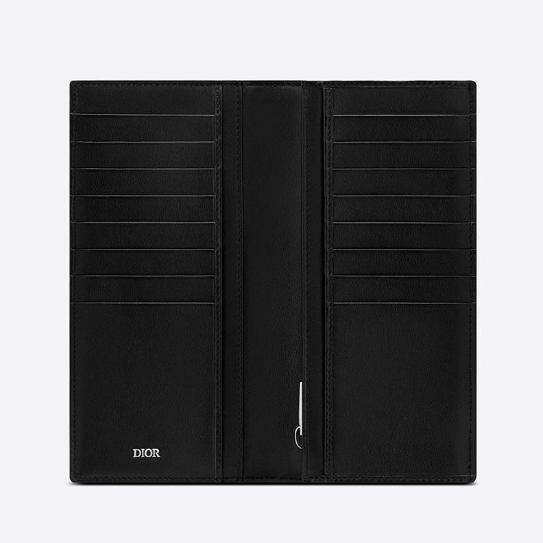 Large Dior Vertical Wallet Oblique Motif Canvas Black AllSeason 9148
