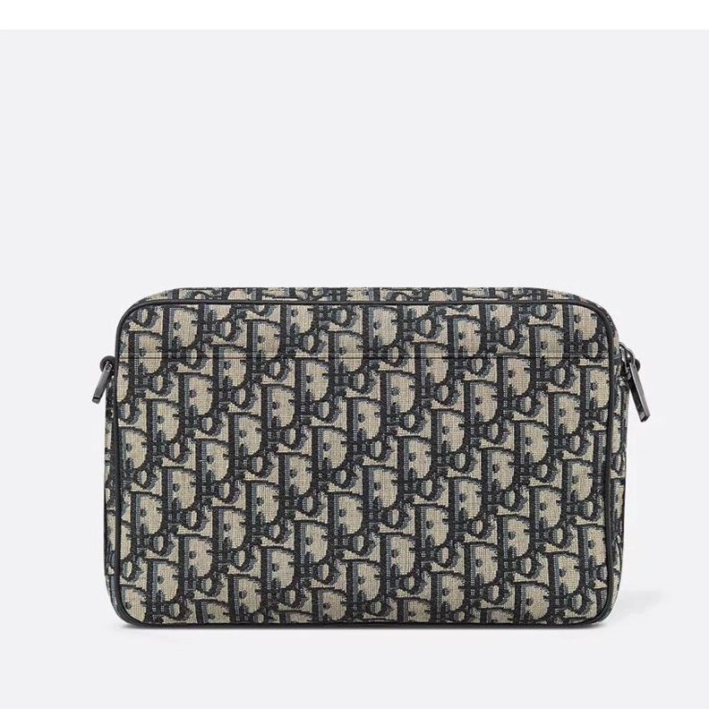 Maxi Dior Safari Bag with Strap In Oblique Motif Canvas Blue StreetReady 7587