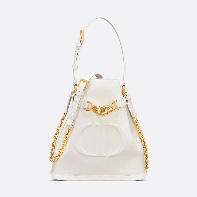 Medium C'est Dior Bag In CD-Embossed Calfskin White ModernLook 6333