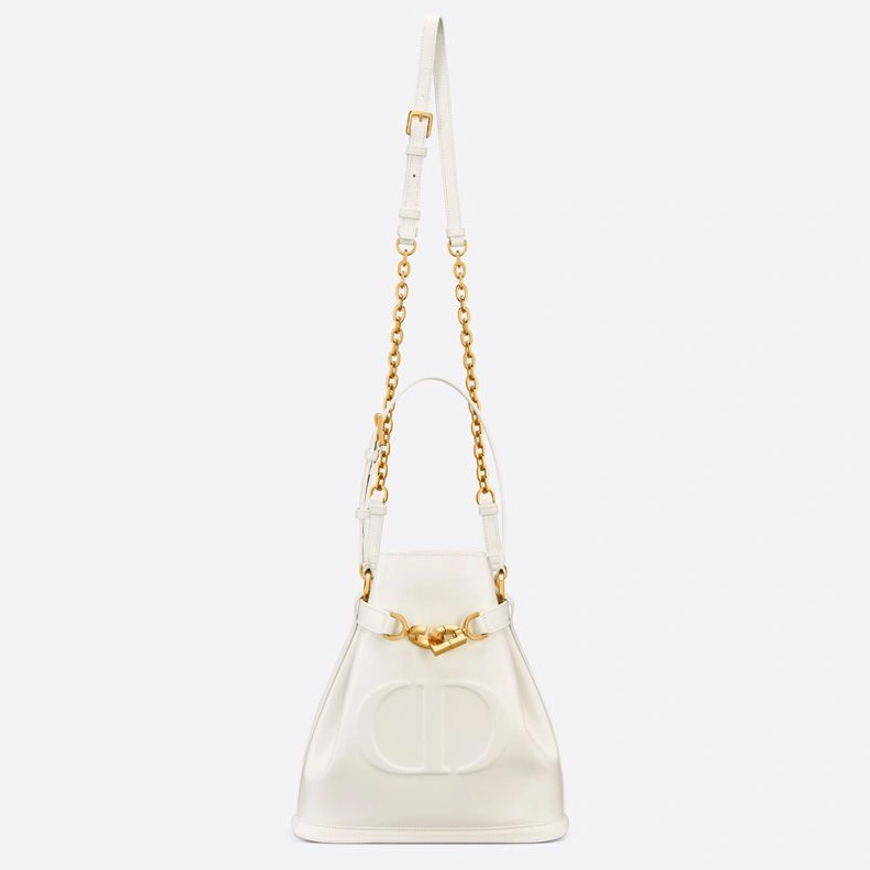Medium C'est Dior Bag In CD-Embossed Calfskin White ModernLook 6333