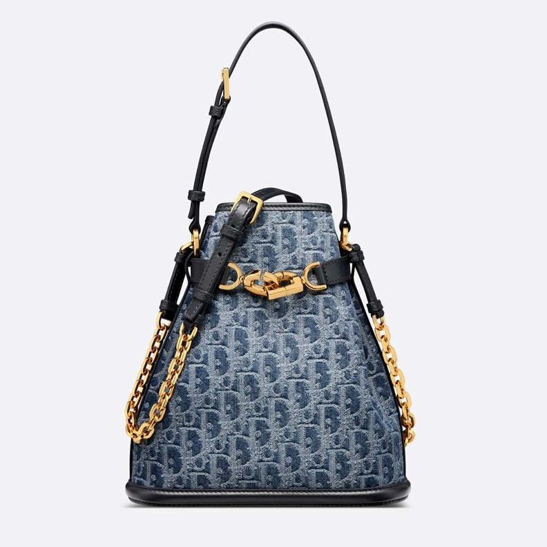 Medium C'est Dior Bag In Oblique Motif Denim Blue GoAnywhere 7029