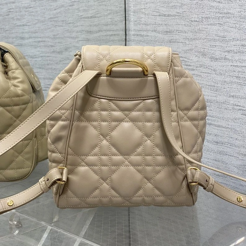 Medium Dior Caro Backpack In Macrocannage Lambskin Apricot GoAnywhere 3477