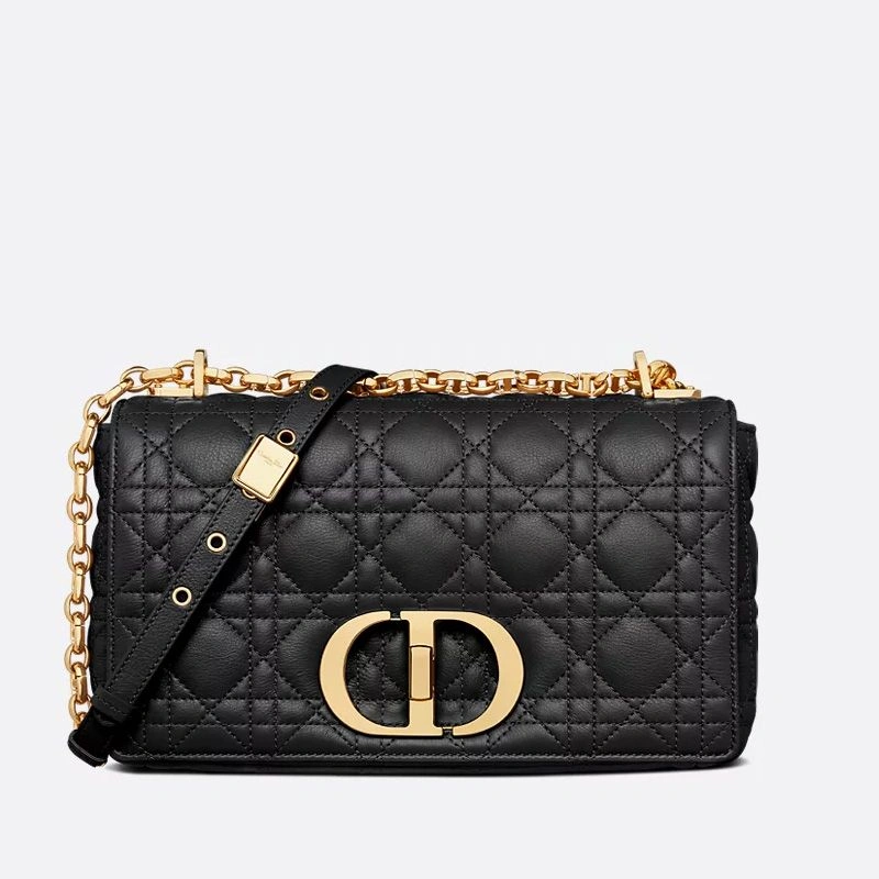 Medium Dior Caro Bag In Supple Cannage Calfskin Black SmartChoice 2045