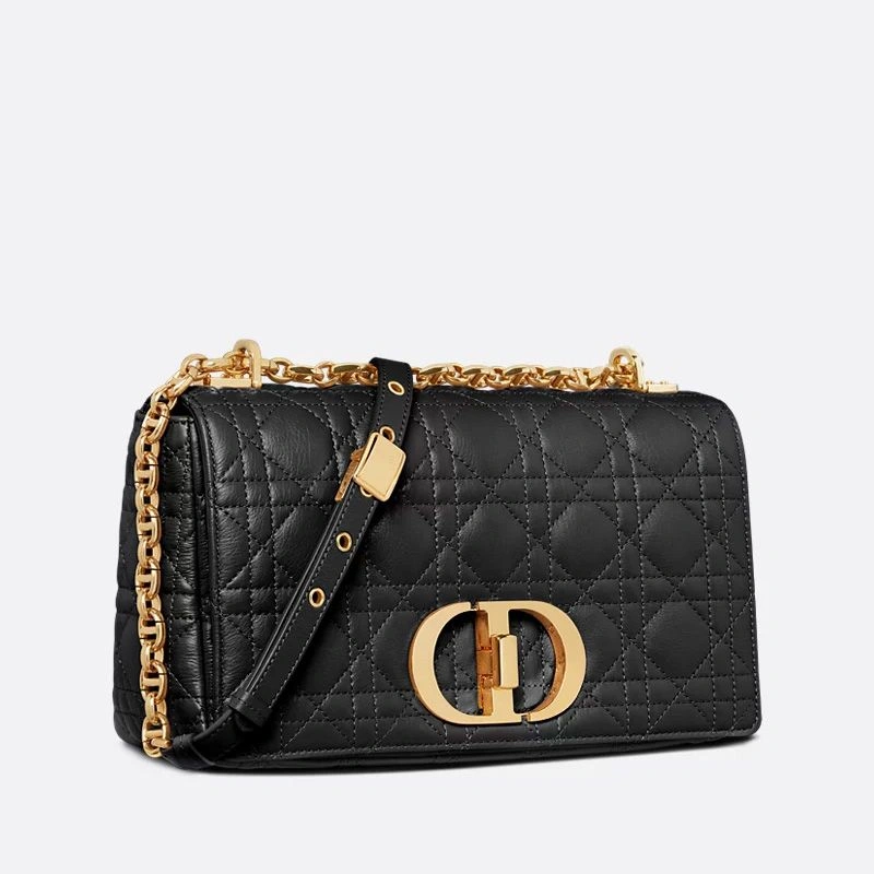 Medium Dior Caro Bag In Supple Cannage Calfskin Black SmartChoice 2045