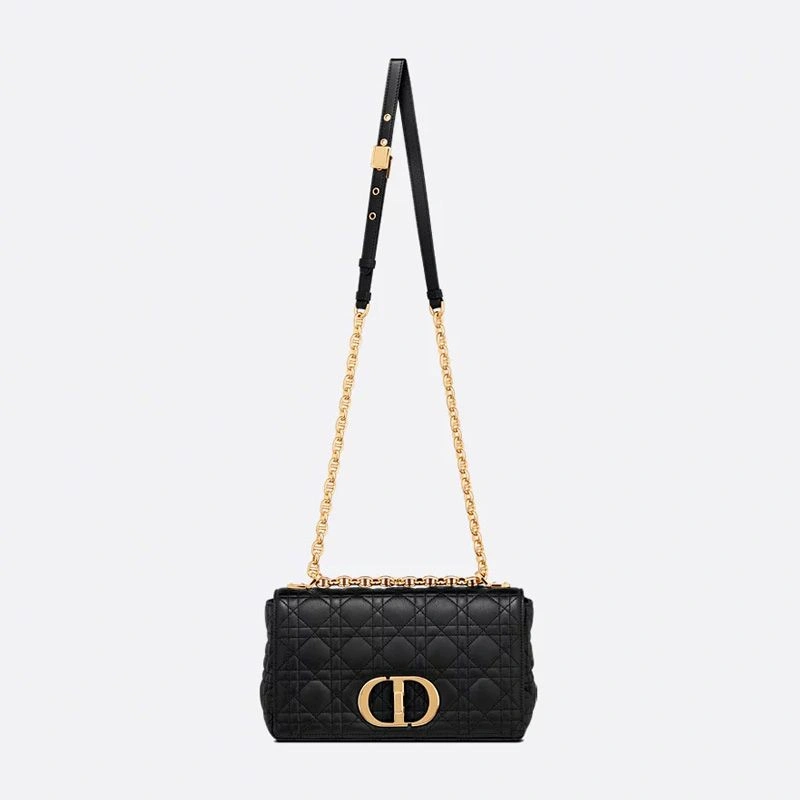 Medium Dior Caro Bag In Supple Cannage Calfskin Black SmartChoice 2045