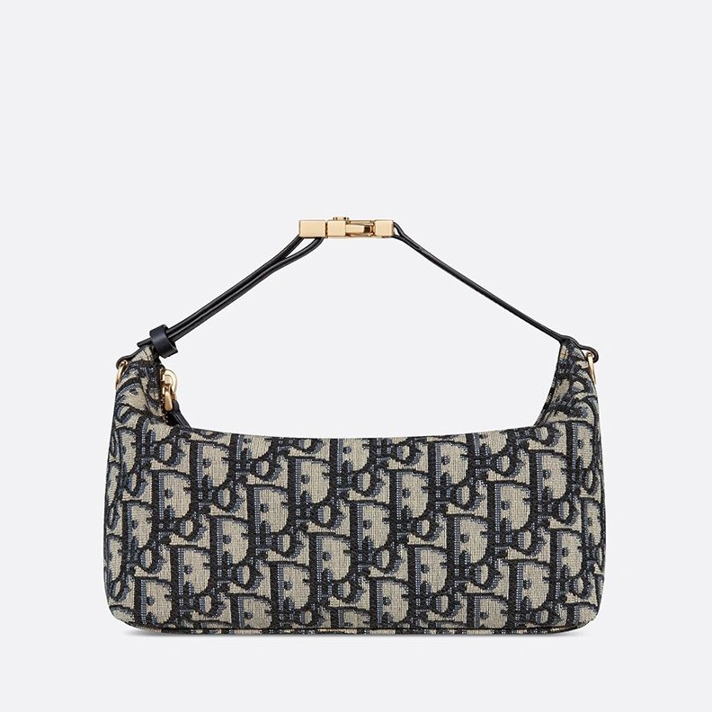 Medium DiorTravel Nomad Pouch In Oblique Motif Canvas Blue UrbanStyle 7601