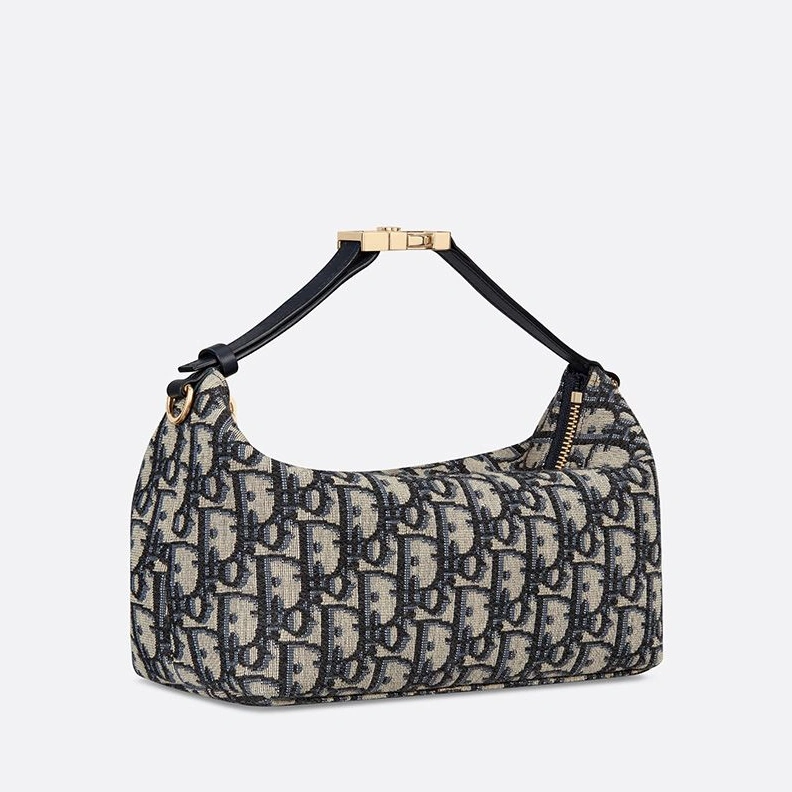 Medium DiorTravel Nomad Pouch In Oblique Motif Canvas Blue UrbanStyle 7601