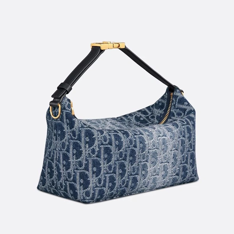Medium DiorTravel Nomad Pouch In Oblique Motif Denim Blue AllSeason 3591