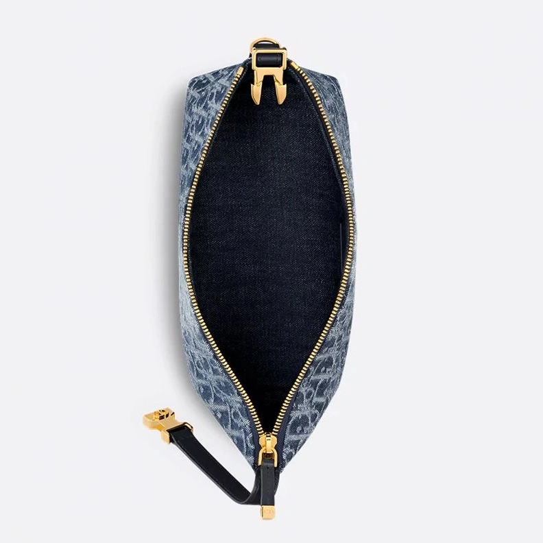 Medium DiorTravel Nomad Pouch In Oblique Motif Denim Blue AllSeason 3591