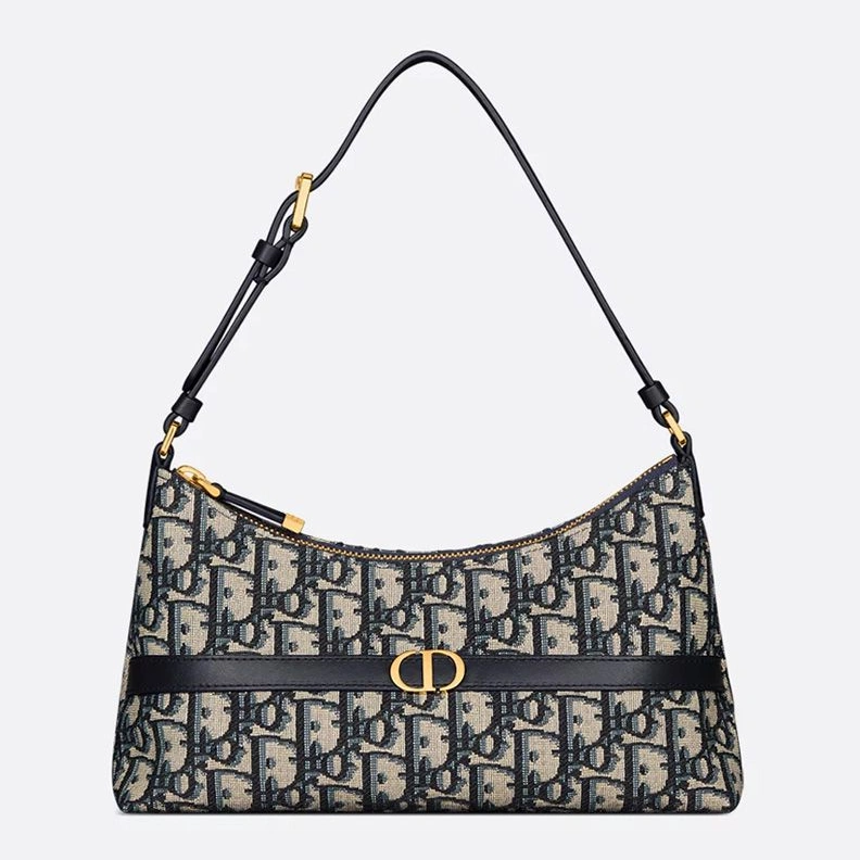 Mini Dior 30 Montaigne Cigale Bag In Oblique Motif Canvas Blue NewStyle 1326