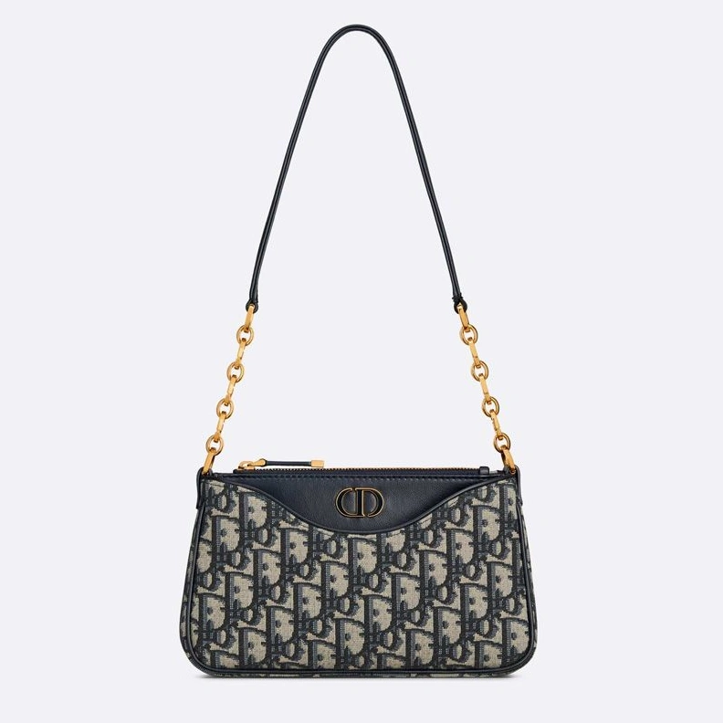 Mini Dior 30 Montaigne Hobo Avenue Bag Oblique Motif Canvas Blue HighQuality 9115