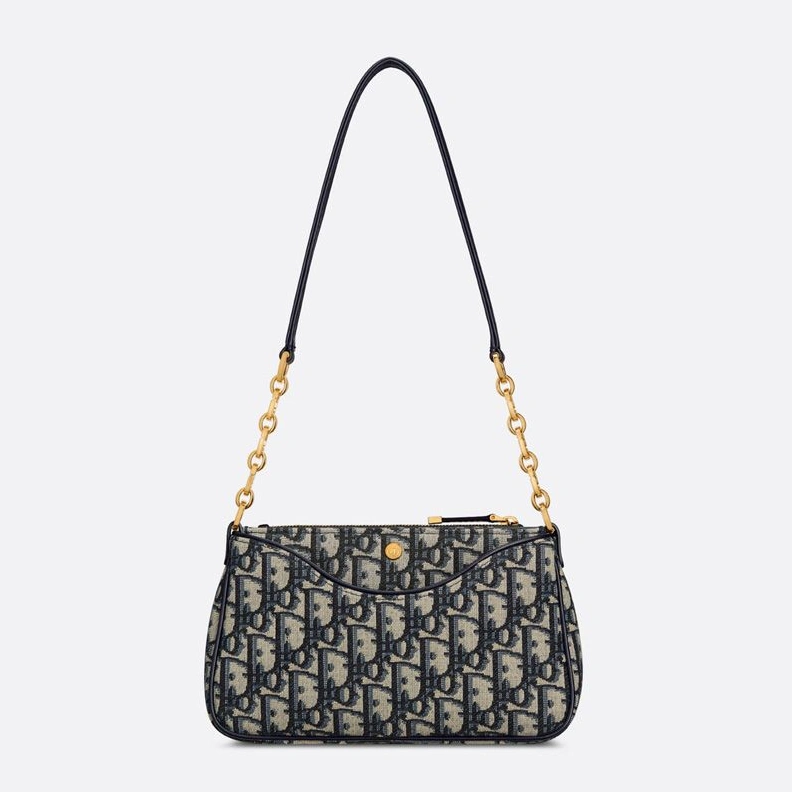 Mini Dior 30 Montaigne Hobo Avenue Bag Oblique Motif Canvas Blue HighQuality 9115