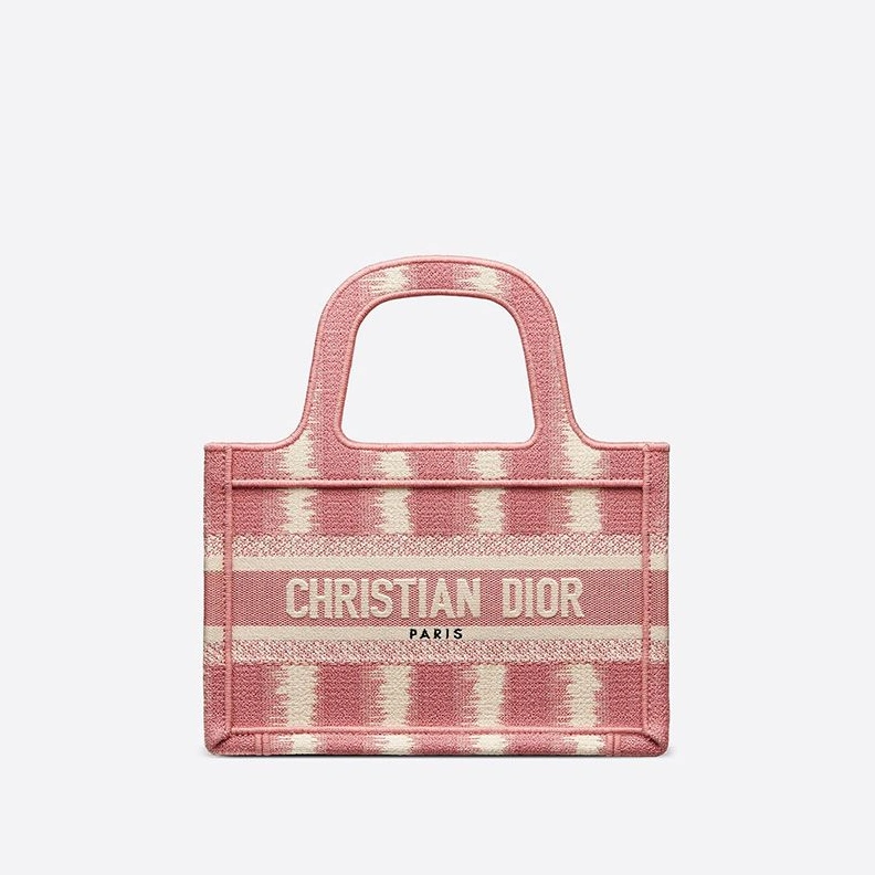 Mini Dior Book Tote D-Stripes Motif Canvas Pink NewStyle 6554