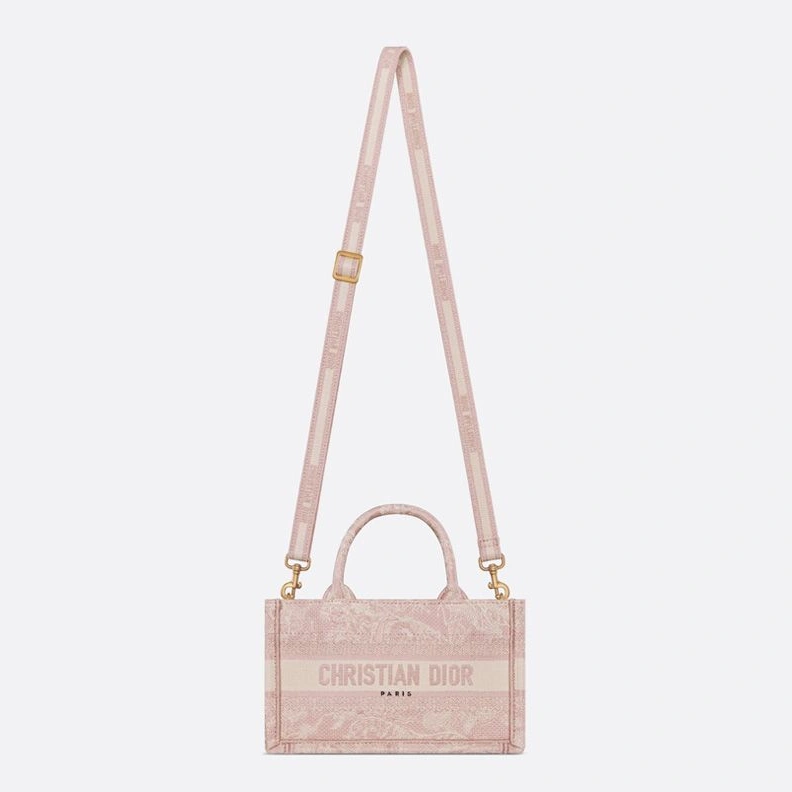 Mini Dior Book Tote with Strap In Toile De Jouy Motif Canvas Cherry StreetReady 4576