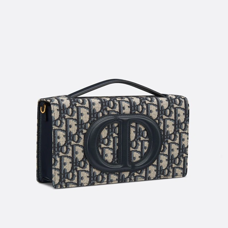 Mini Dior CD Signature Bag Oblique Motif Canvas Blue EasyMatch 638