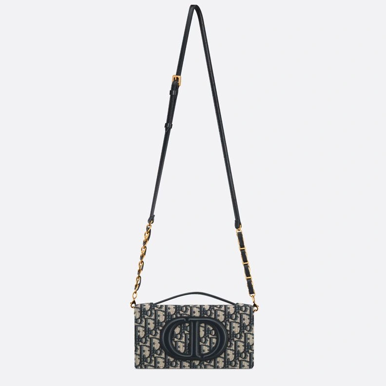 Mini Dior CD Signature Bag Oblique Motif Canvas Blue EasyMatch 638