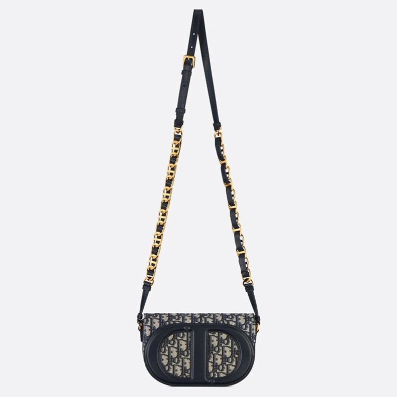Mini Dior CD Signature Messenger Oblique Motif Canvas Blue Comfortable 426
