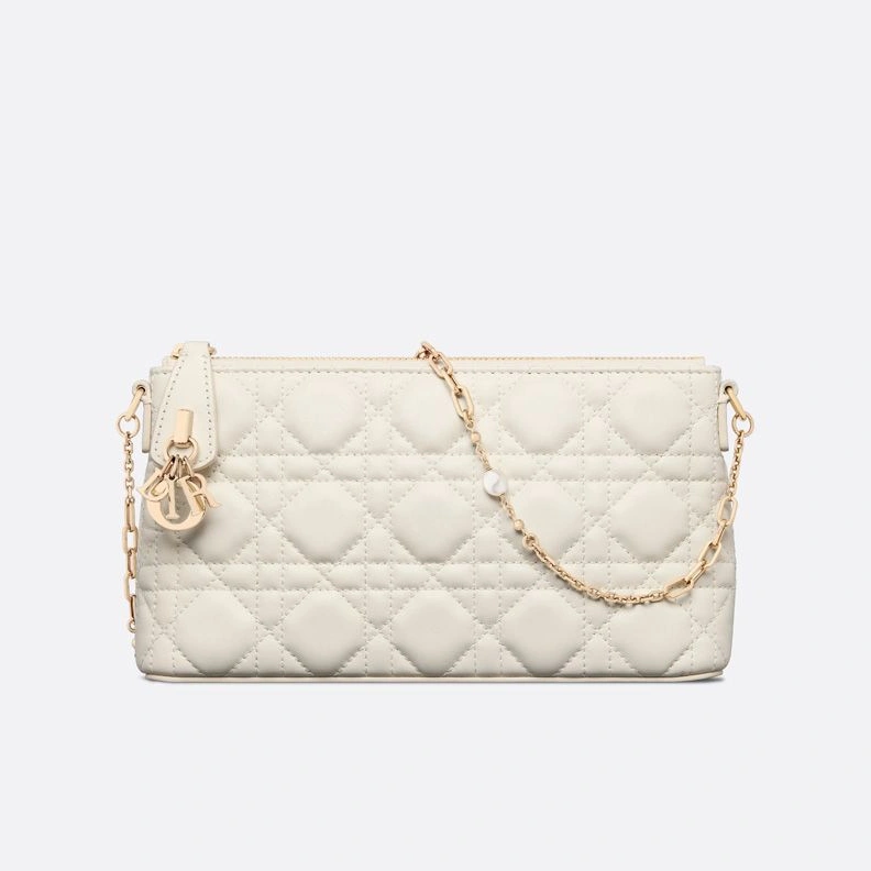 Mini Dior Midi Bag Cannage Lambskin White EasyMatch 3552