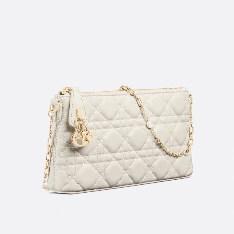 Mini Dior Midi Bag Cannage Lambskin White EasyMatch 3552