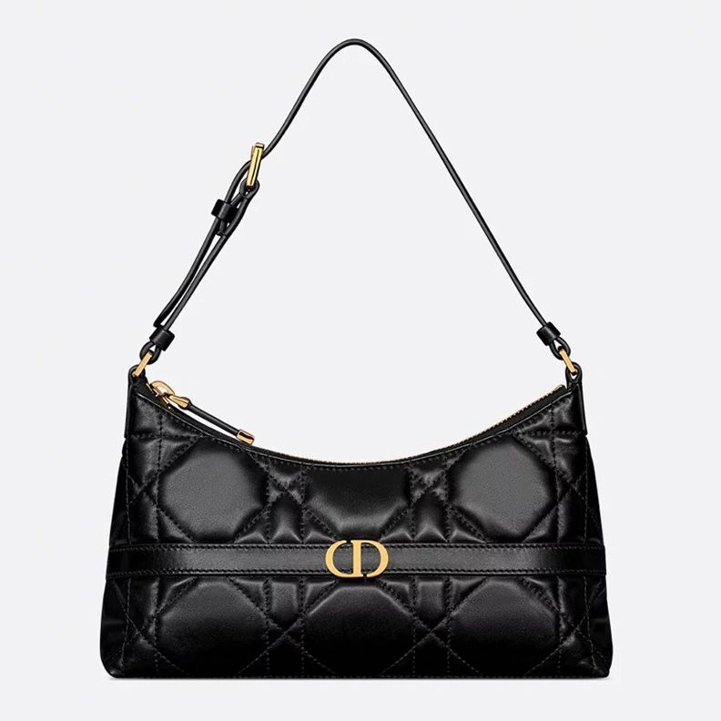 Mini Dior Miss Caro Cigale Bag In Macrocannage Lambskin Black SportInspired 4064