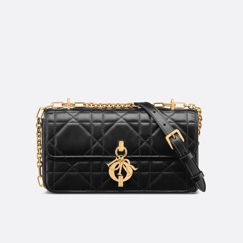 Mini Dior Miss Daisy Bag In Macrocannage Lambskin Black Trendy 1680