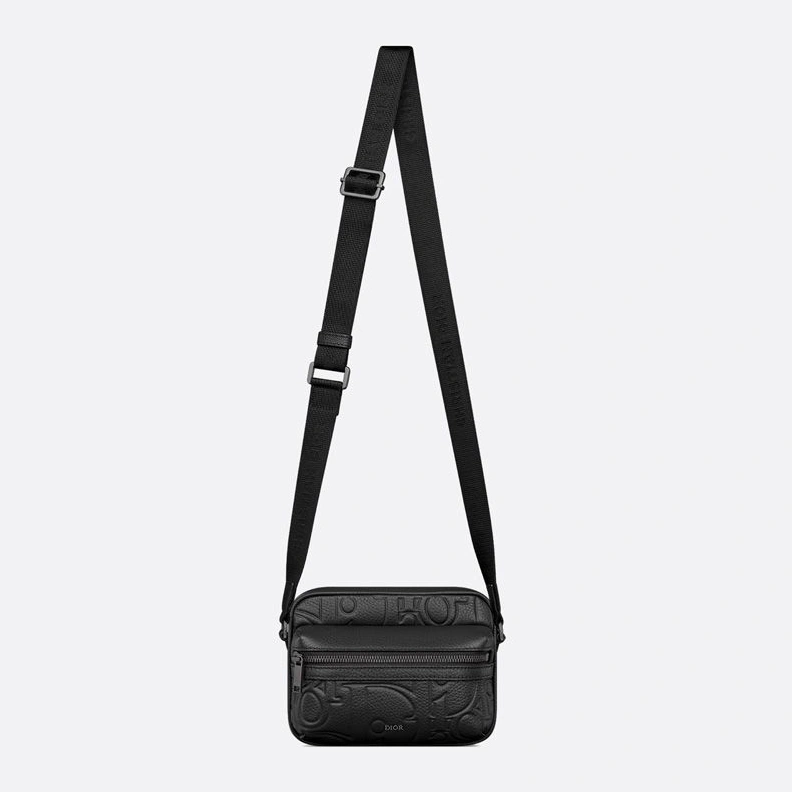 Mini Dior Rider 2.0 Zipped Messenger In Dior Signature Grained Calfskin Black ModernLook 5006