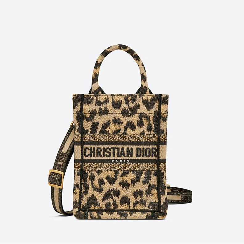 Mini Vertical Dior Book Tote with Strap In Mizza Motif Canvas Beige DailyWear 8165