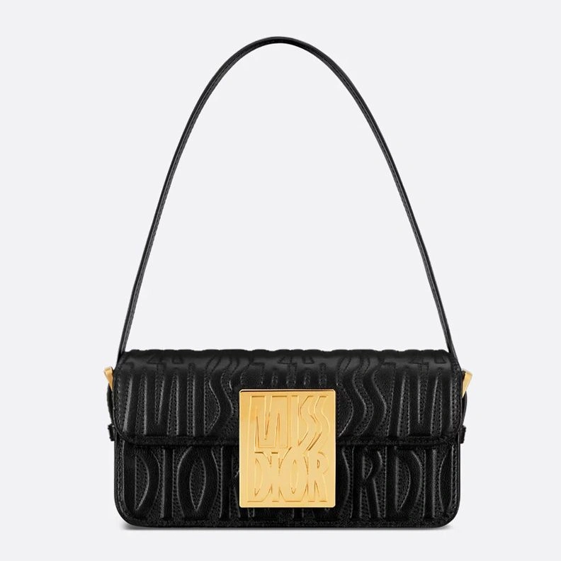 Miss Dior Flap Bag In Quilted Miss Dior Allover Calfskin Black SmartChoice 195