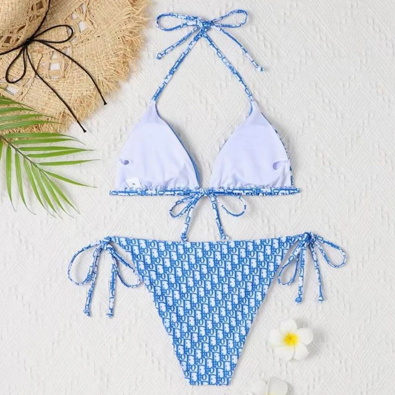 ModernLook 3000 Christian Dior Bikini Women Oblique Motif Lycra Sky Blue