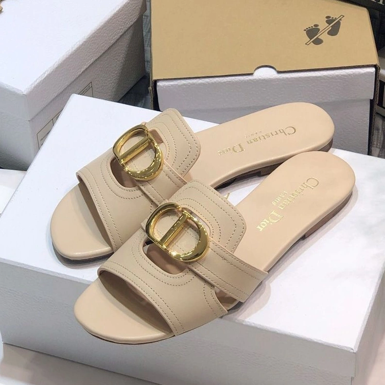 ModernLook 3654 Dior 30 Montaigne Slides Women Calfskin Apricot