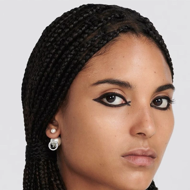 ModernLook 3735 Dior Tribales Earrings Metal, Pearls and Crystals Silver