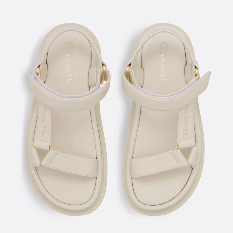 ModernLook 595 Dior D-Wave Sandals Women Calfskin White