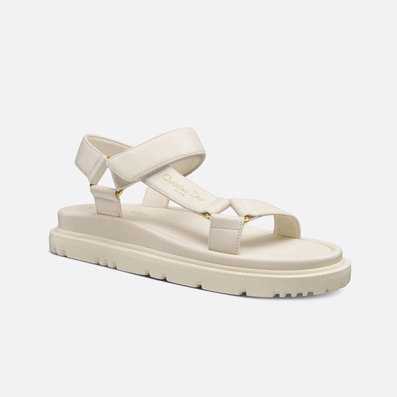 ModernLook 595 Dior D-Wave Sandals Women Calfskin White