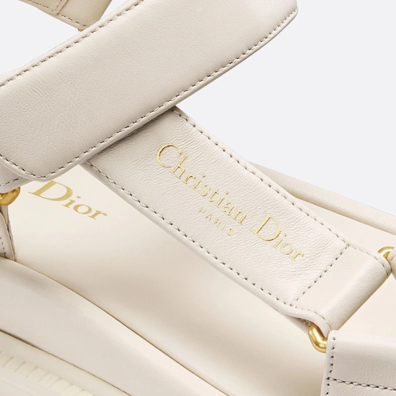 ModernLook 595 Dior D-Wave Sandals Women Calfskin White