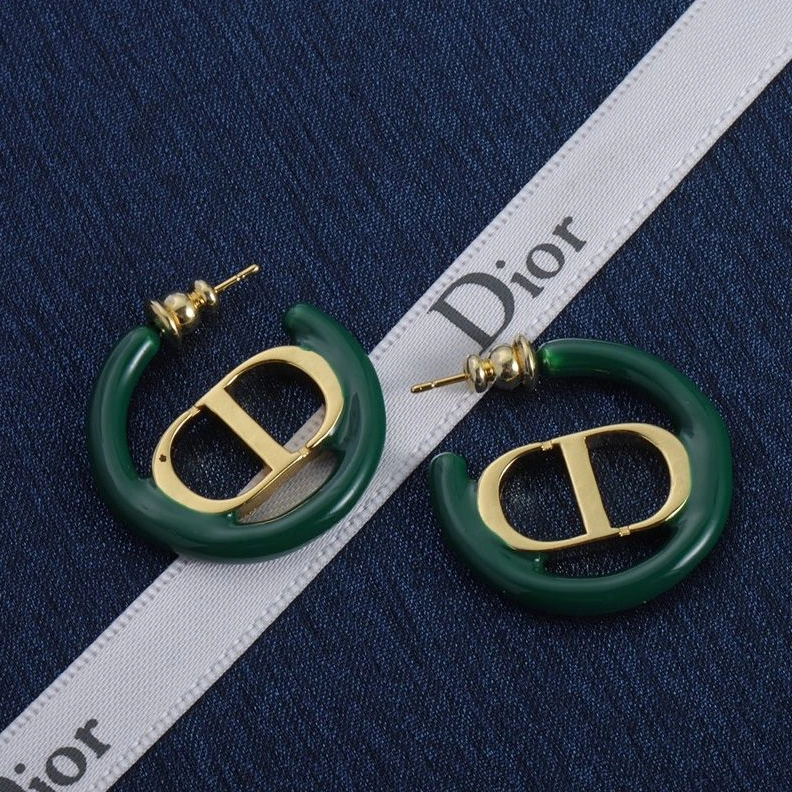 ModernLook 6094 Dior 30 Montaigne Earrings Metal and Lacquer Gold Green