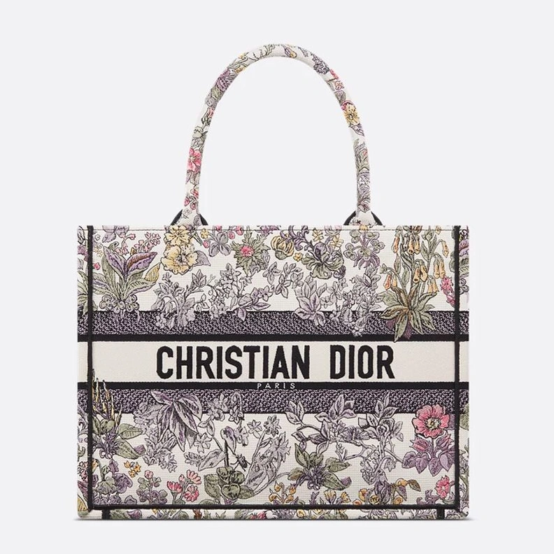 ModernLook 6384 Dior Book Tote In Millefiori Unicorn Motif Canvas White