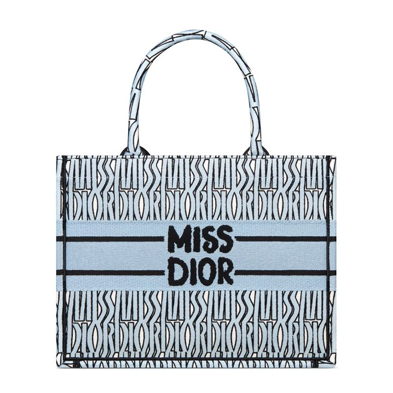 ModernLook 9217 Dior Book Tote In Miss Dior Allover Motif Canvas Sky Blue