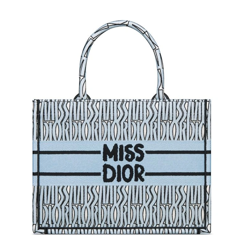 ModernLook 9217 Dior Book Tote In Miss Dior Allover Motif Canvas Sky Blue