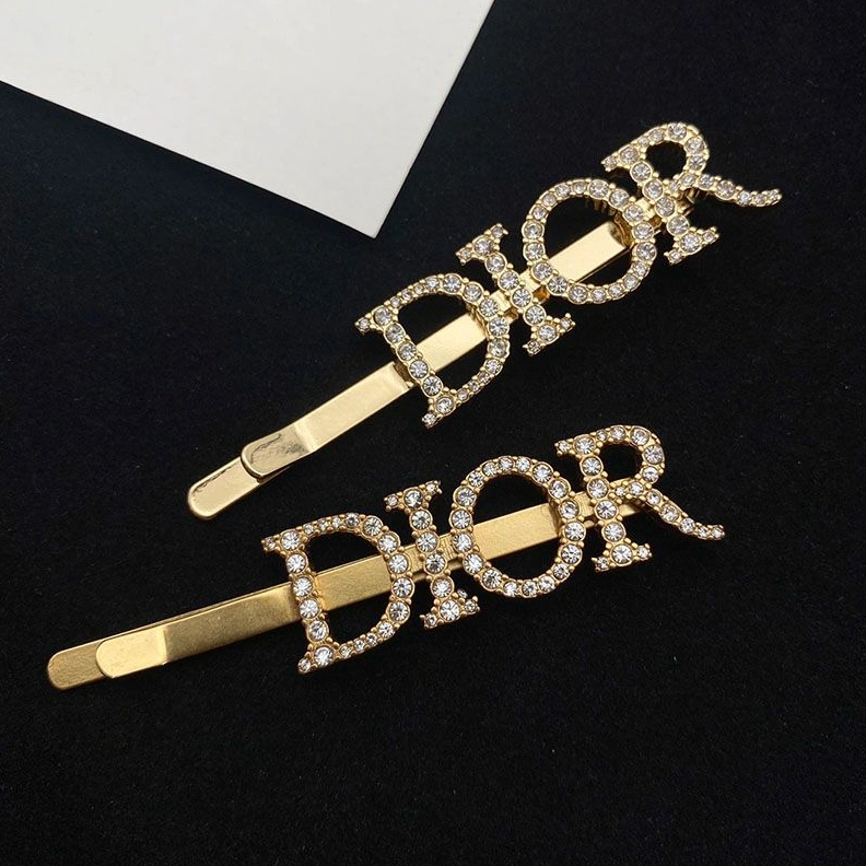 ModernLook 934 Diorevolution Barrette Metal With White Crystals Gold