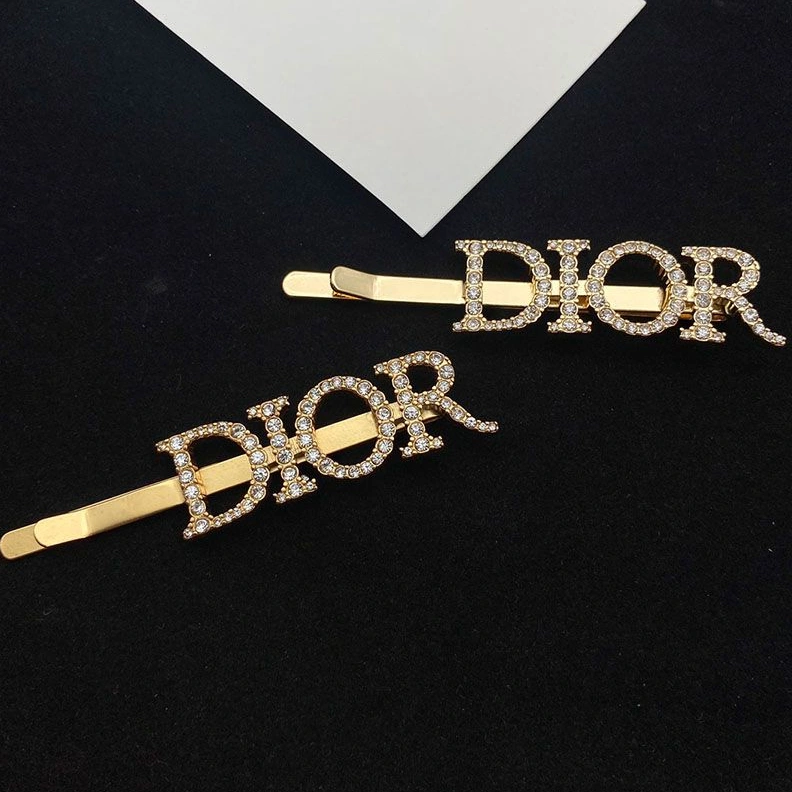 ModernLook 934 Diorevolution Barrette Metal With White Crystals Gold