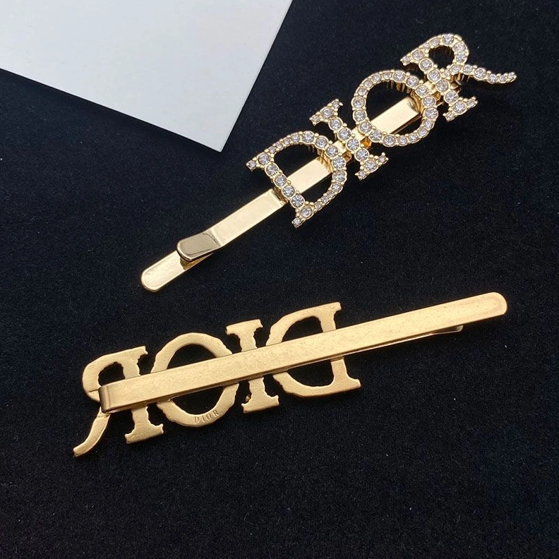 ModernLook 934 Diorevolution Barrette Metal With White Crystals Gold