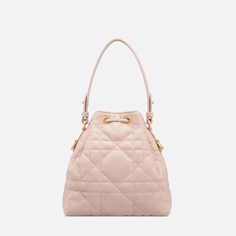 Nano Dior Caro Bucket Bag In Macrocannage Lambskin Cherry SmartChoice 3600