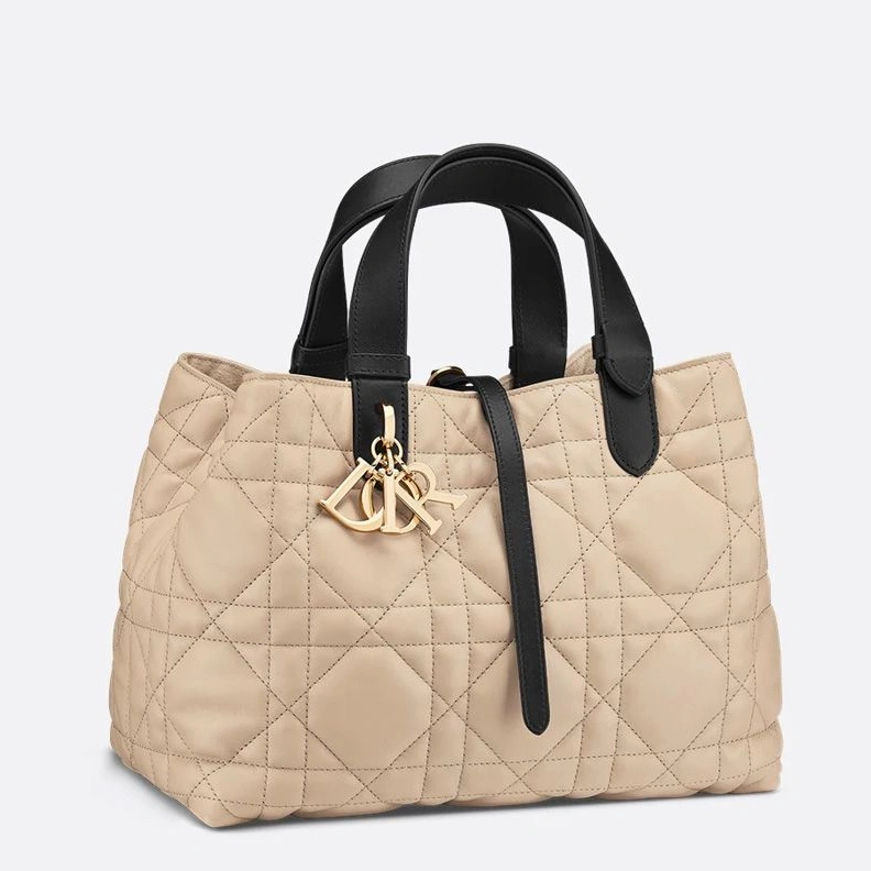 NewStyle 1465 Dior Toujours Bag In Macrocannage Calfskin Apricot Black