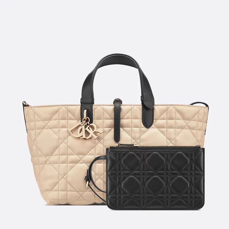 NewStyle 1465 Dior Toujours Bag In Macrocannage Calfskin Apricot Black